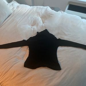 Ribbed cotton black turtle neck (M)